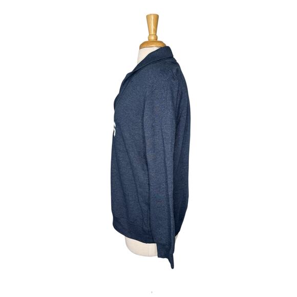 UC DAVIS Shawl Collar Womens Lightweight Sweatshirt Size Large Blue White - Picture 2 of 10